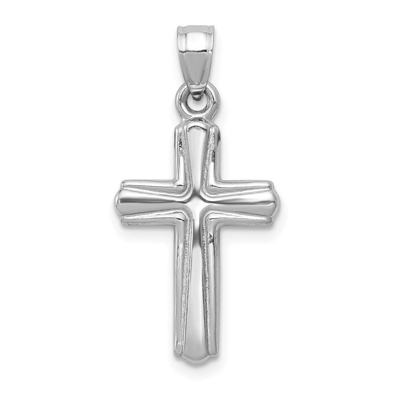 14K White Gold Crucifix Reversible to Cross Pendant