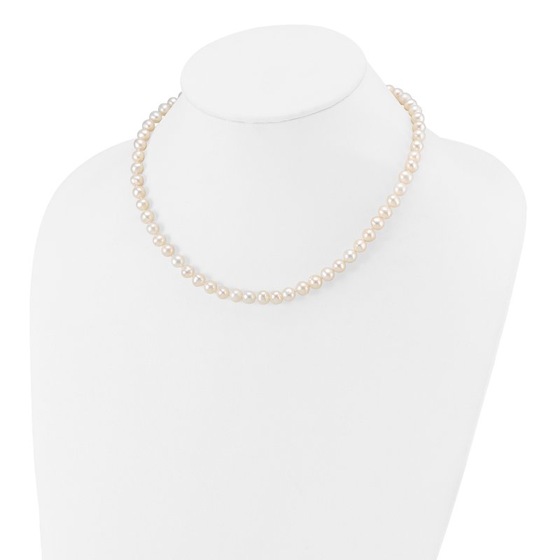 14k 6-7mm White Semi-Round Freshwater Cultured Pearl 12 inch Necklace