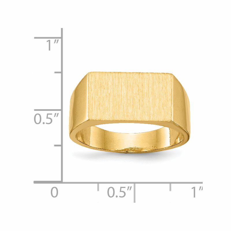14k 15.0x9.0mm Closed Back Mens Signet Ring