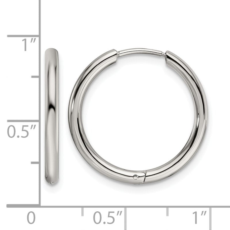 Stainless Steel Polished 2mm Endless Hinged Hoops