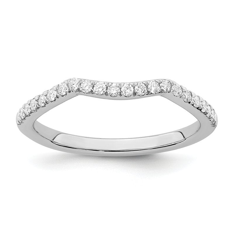 14K White Gold 1/5 carat Lab Grown Diamond VS/SI  D E F  Wedding Band