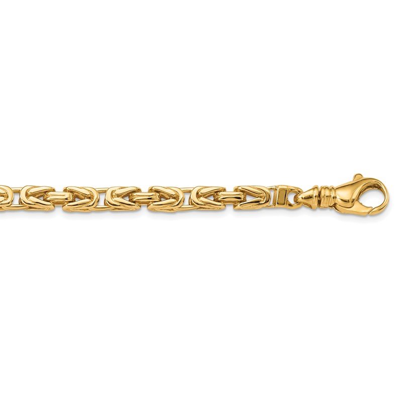 14K 20 inch 4.1mm Hand Polished Byzantine Link with Fancy Lobster Clasp Chain