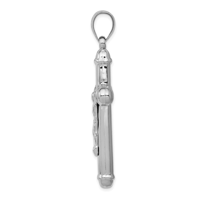 14K White Gold Crucifix Reversible to Cross Pendant