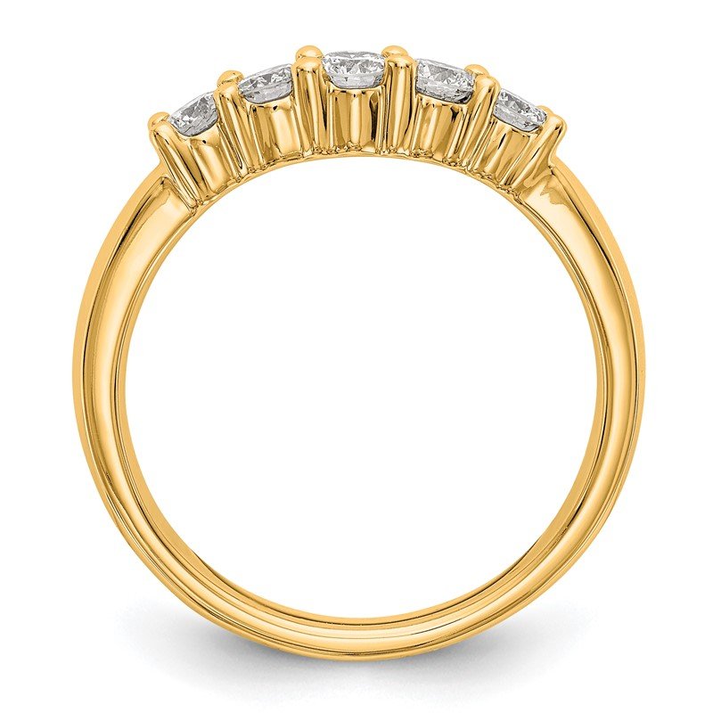 14K White Gold 7/8 carat Lab Grown Diamond VS/SI  D E F  5 Stone Band