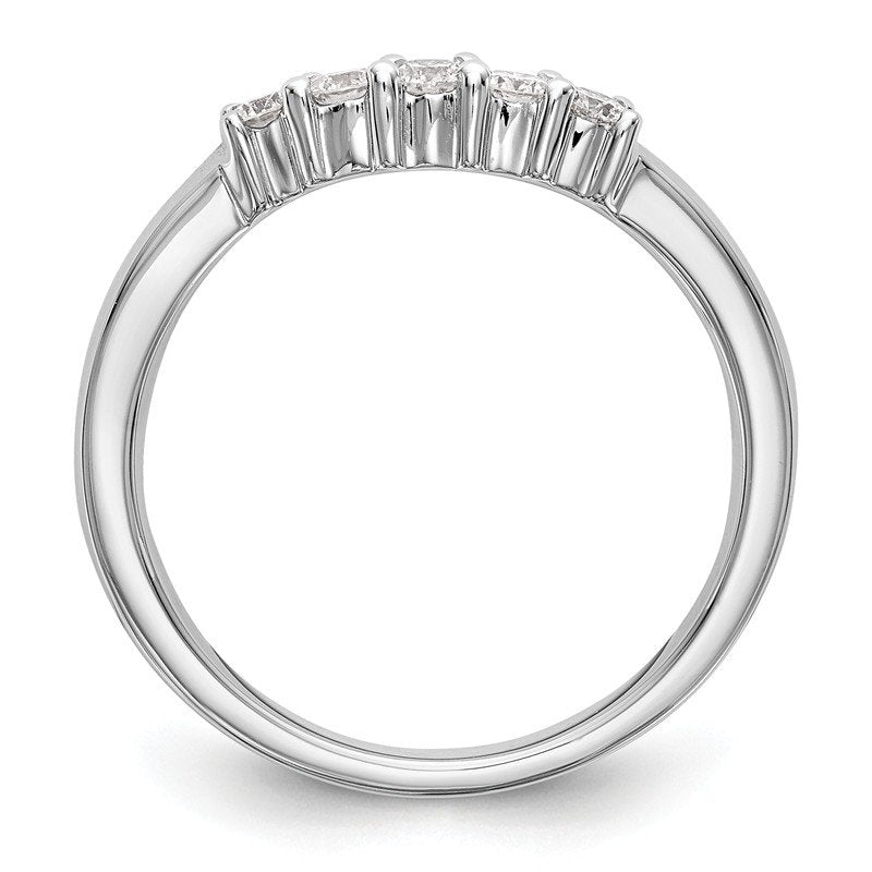 14K White Gold 7/8 carat Lab Grown Diamond VS/SI  D E F  5 Stone Band