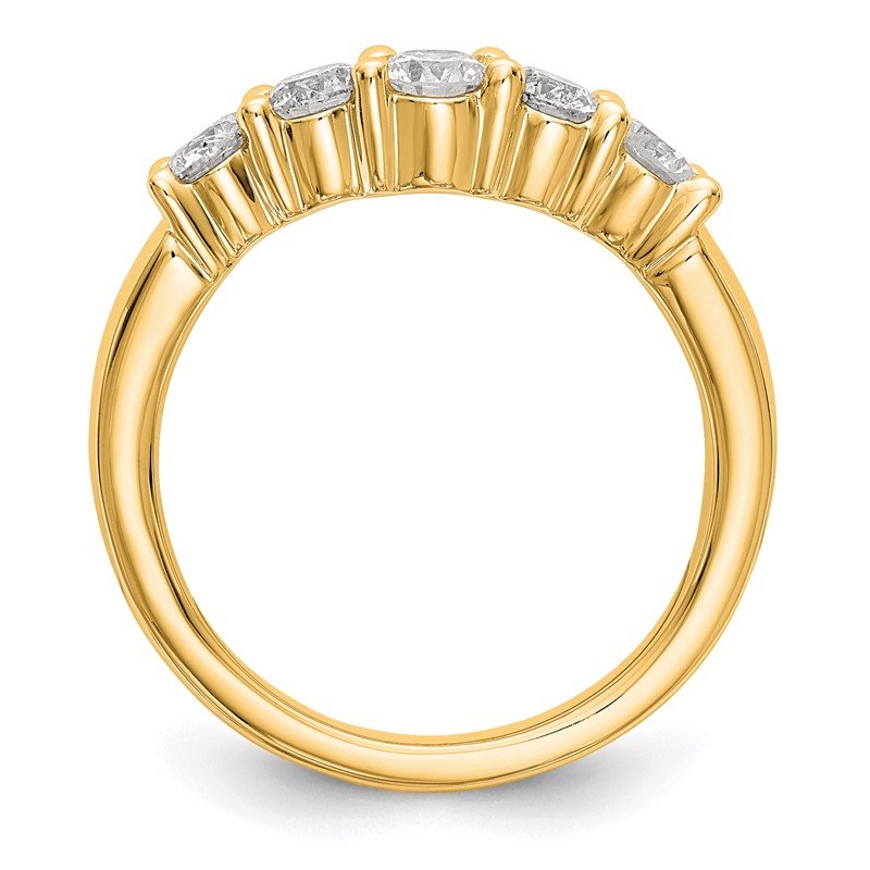 14K White Gold 7/8 carat Lab Grown Diamond VS/SI  D E F  5 Stone Band
