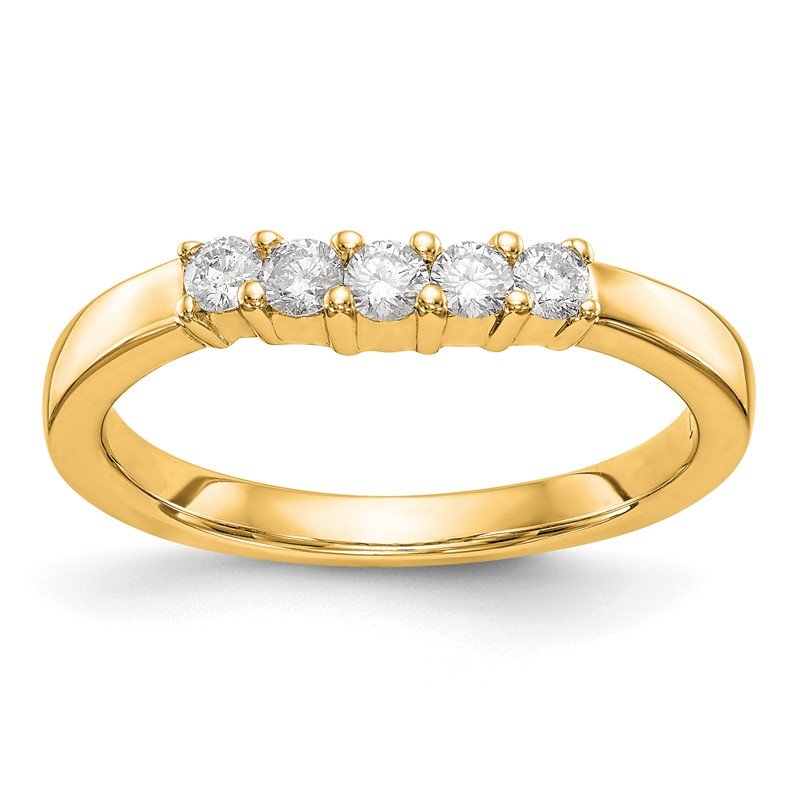 14K White Gold 7/8 carat Lab Grown Diamond VS/SI  D E F  5 Stone Band