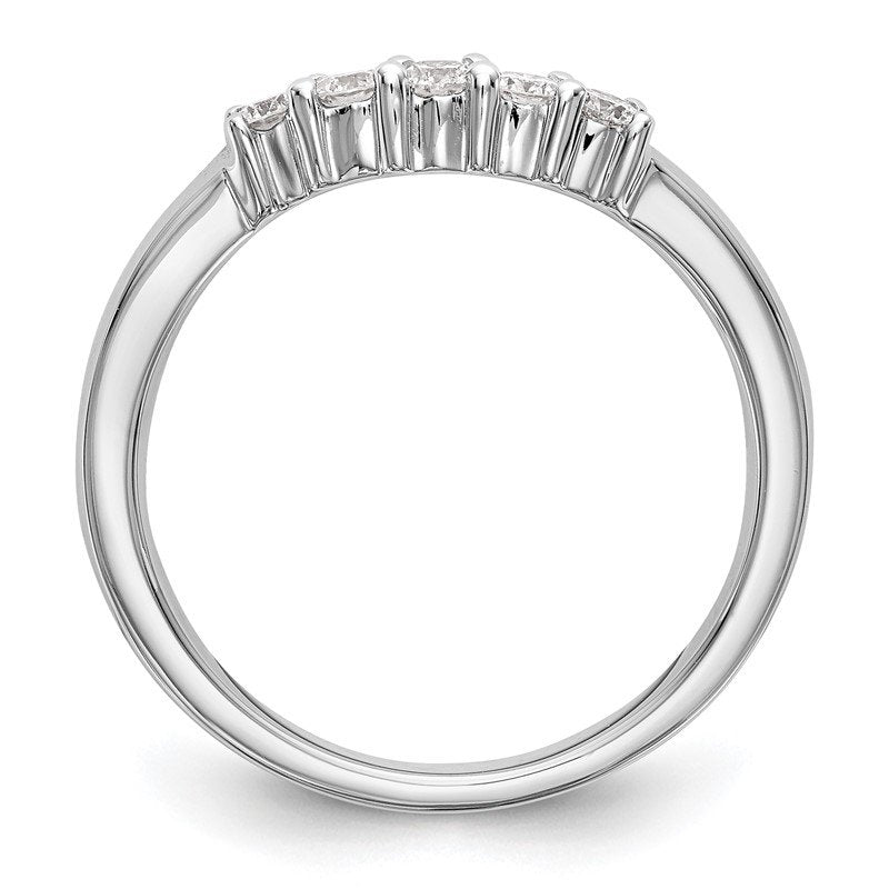 14K White Gold 7/8 carat Lab Grown Diamond VS/SI  D E F  5 Stone Band
