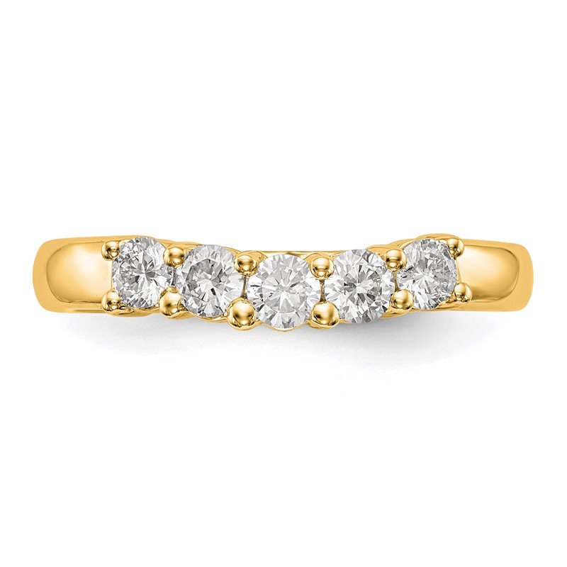 14K White Gold 7/8 carat Lab Grown Diamond VS/SI  D E F  5 Stone Band