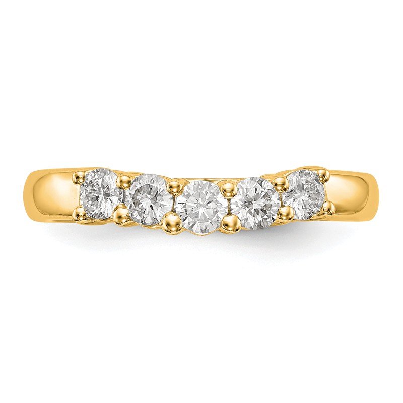 14K White Gold 7/8 carat Lab Grown Diamond VS/SI  D E F  5 Stone Band