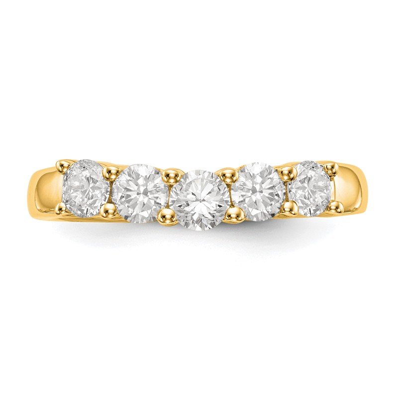 14K White Gold 7/8 carat Lab Grown Diamond VS/SI  D E F  5 Stone Band
