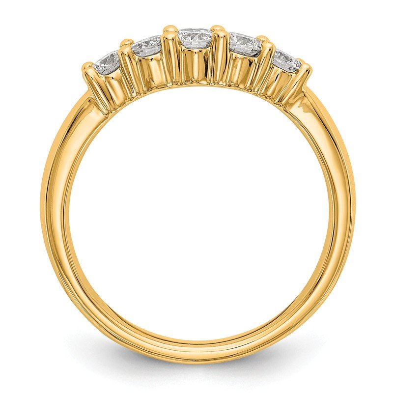 14K White Gold 7/8 carat Lab Grown Diamond VS/SI  D E F  5 Stone Band