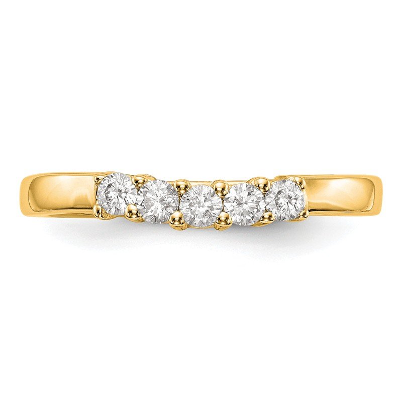 14K White Gold 7/8 carat Lab Grown Diamond VS/SI  D E F  5 Stone Band