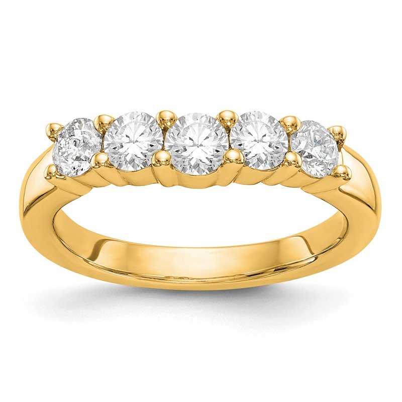 14K White Gold 7/8 carat Lab Grown Diamond VS/SI  D E F  5 Stone Band