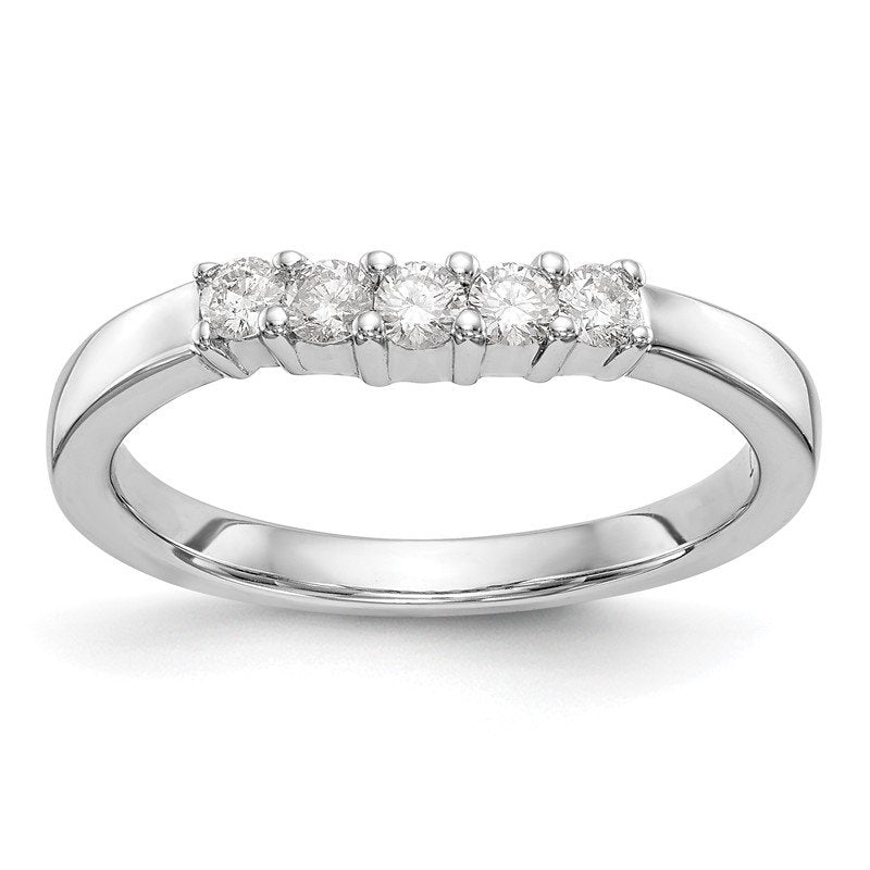 14K White Gold 7/8 carat Lab Grown Diamond VS/SI  D E F  5 Stone Band