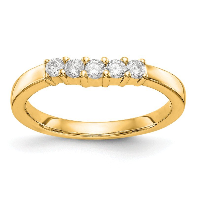 14K White Gold 7/8 carat Lab Grown Diamond VS/SI  D E F  5 Stone Band