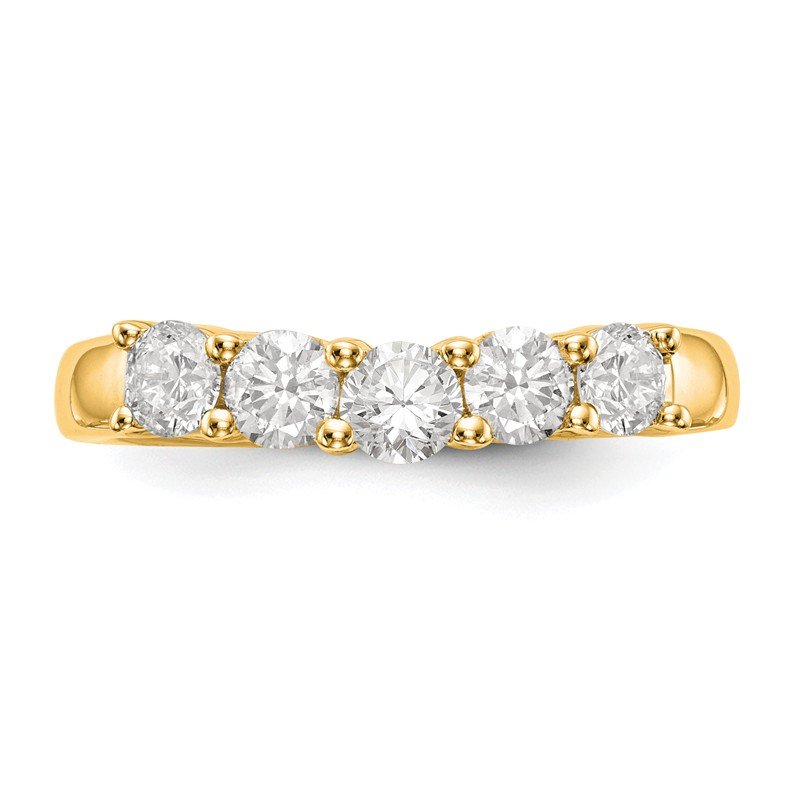 14K White Gold 7/8 carat Lab Grown Diamond VS/SI  D E F  5 Stone Band