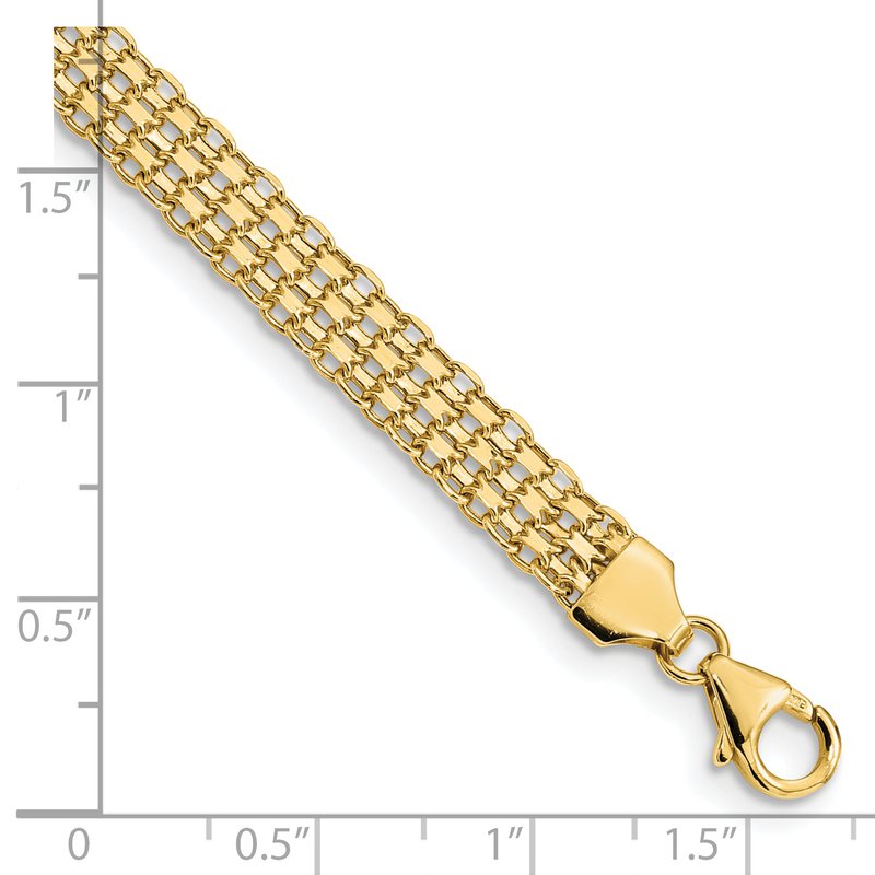 14k Polished 6.2mm Fancy Bismark Link 7.5 inch Bracelet
