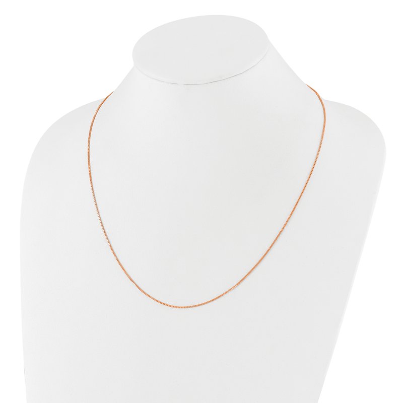 Sterling Silver Rose Gold-plated Adjustable .95mm Box Chain