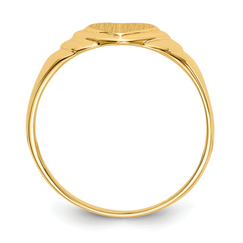 14k 6.75x6.75mm Closed Back Children's Heart Signet Ring