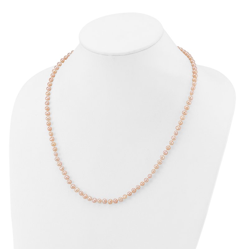 14k 4-5mm Pink Near-Round Freshwater Cultured Pearl 16 inch Necklace