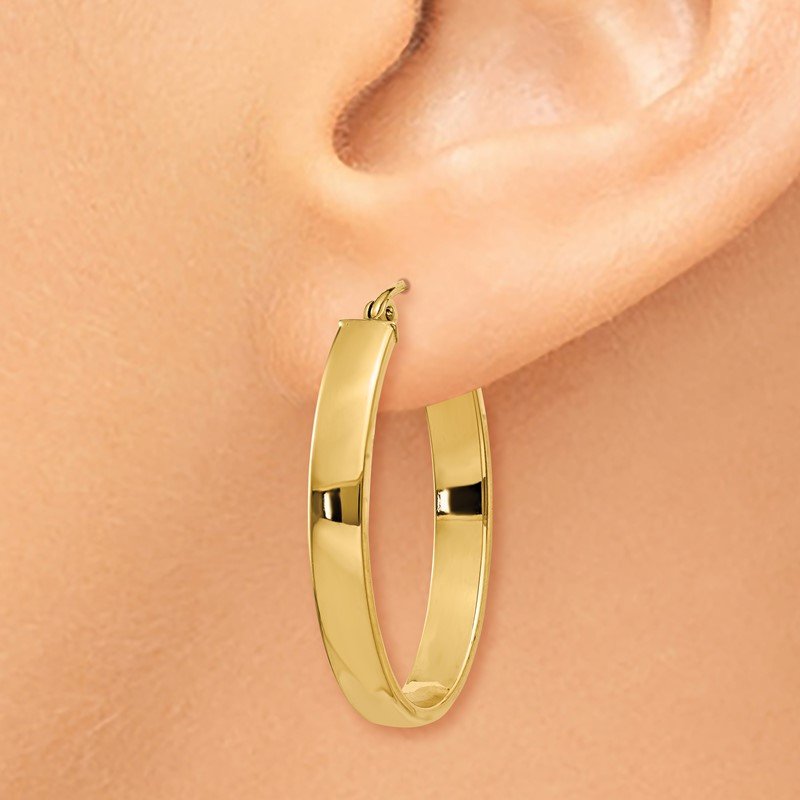 14k Lightweight Oval Hoop Earrings