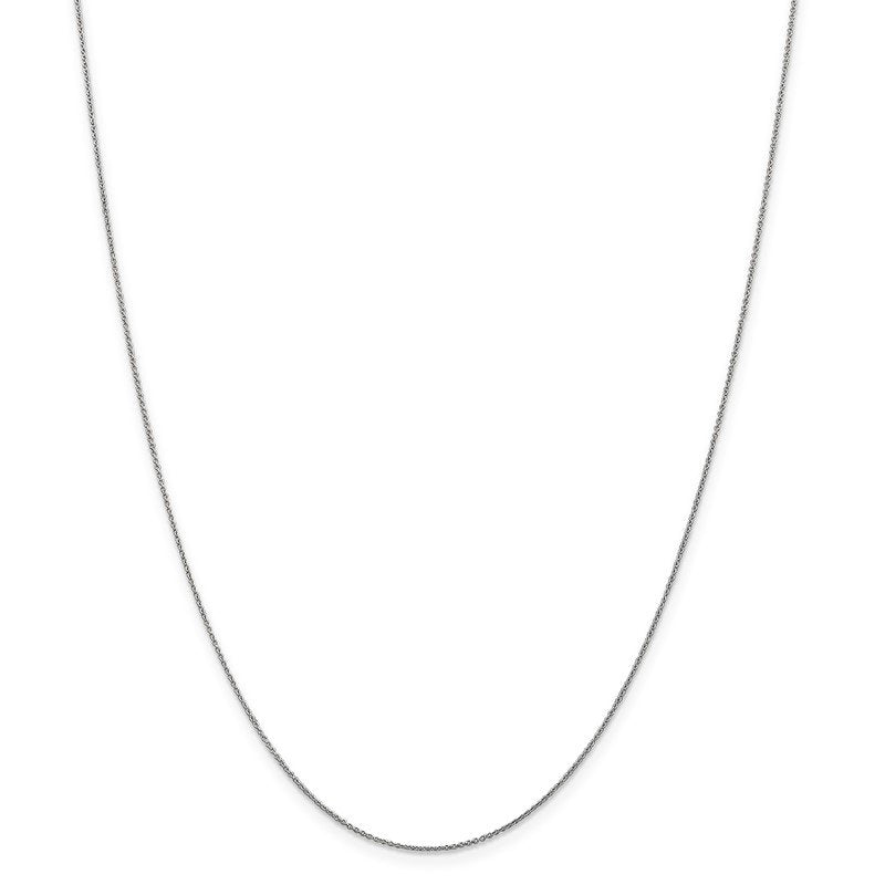 14K White Gold 14 inch .75mm Cable with Spring Ring Clasp Pendant Chain