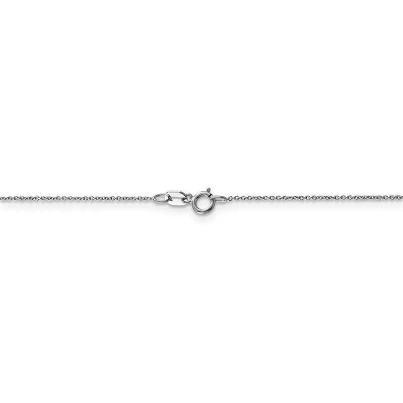 14K White Gold 14 inch .75mm Cable with Spring Ring Clasp Pendant Chain