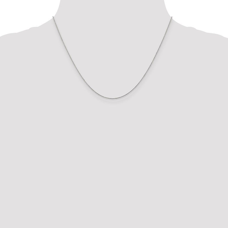 14K White Gold 14 inch .75mm Cable with Spring Ring Clasp Pendant Chain