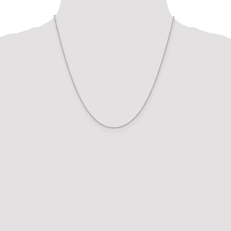 14K White Gold 14 inch .75mm Cable with Spring Ring Clasp Pendant Chain