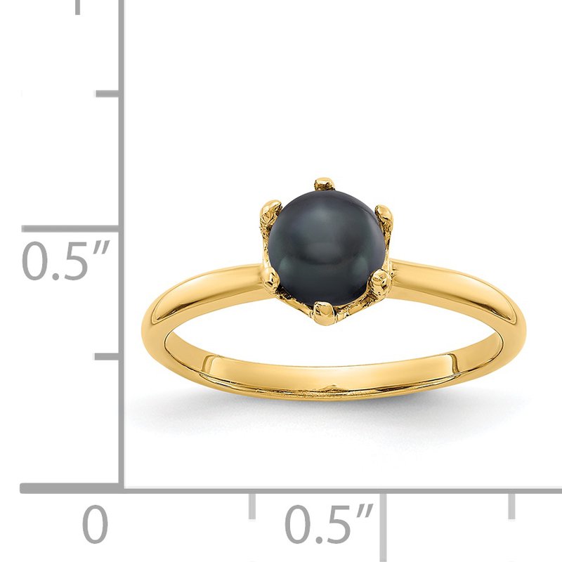 14k 5.5mm Black FW Cultured Pearl ring