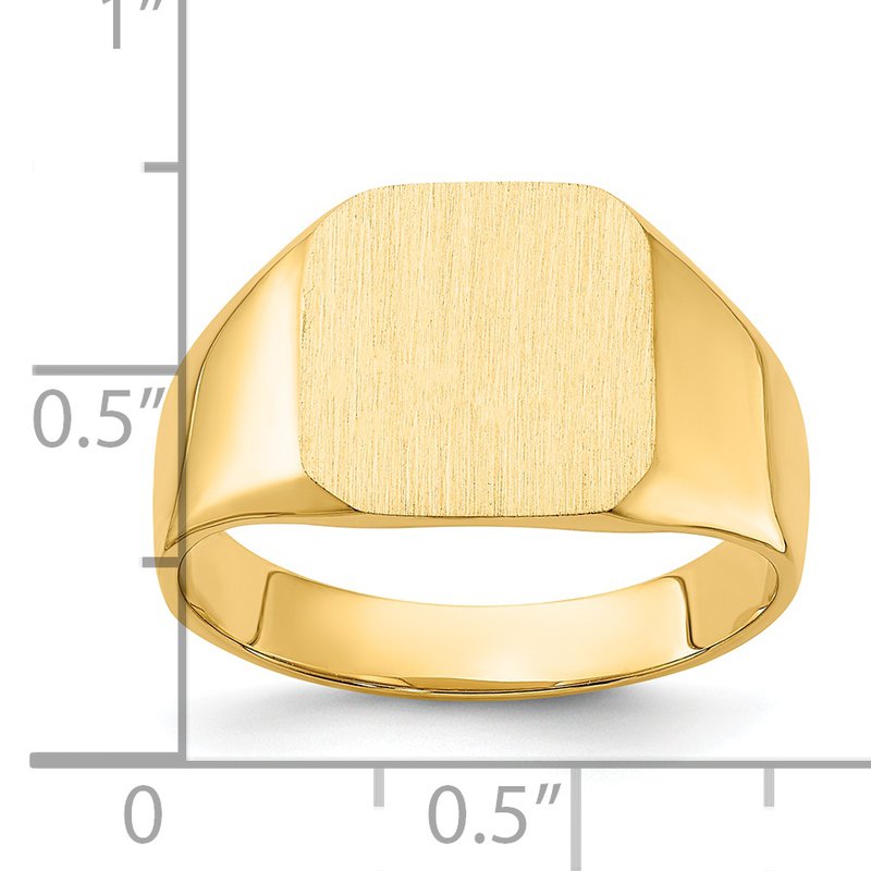 14k 13.0x12.0mm Closed Back Mens Signet Ring