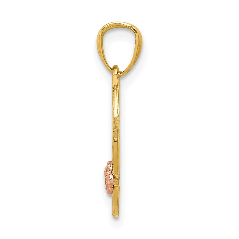 14k Two-tone with White Rhodium #1 GRANDMA Heart Pendant