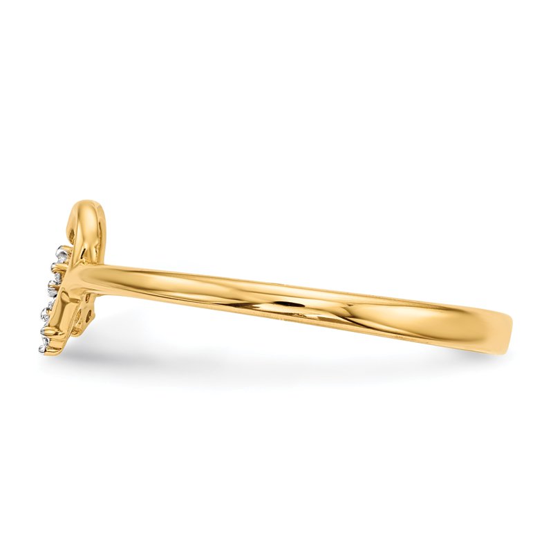 14k Heart w/CZ Cross Ring