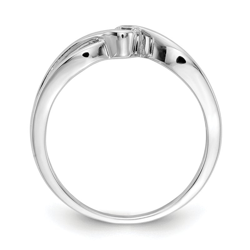 14kt White Gold Polished Diamond Ring