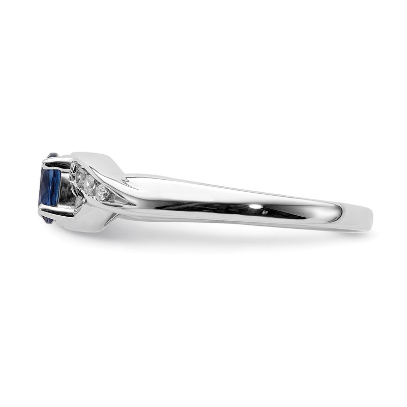 14k White Gold Oval Emerald Diamond Ring