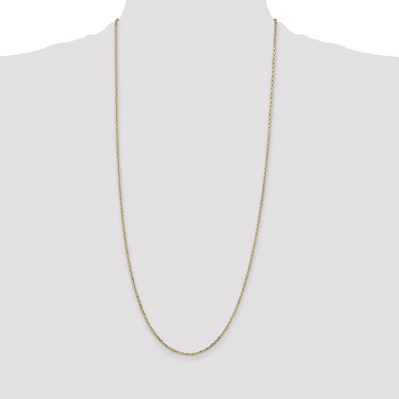 14K 26 inch 1.8mm Diamond-cut Round Open Link Cable with Lobster Clasp Chain