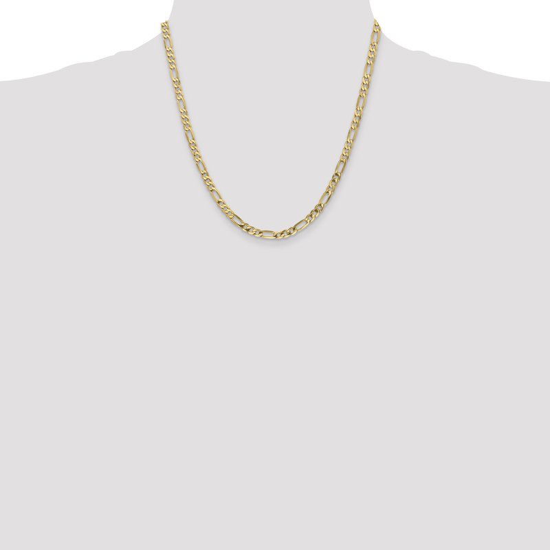 14K 26 inch 4.75mm Flat Figaro with Lobster Clasp Chain