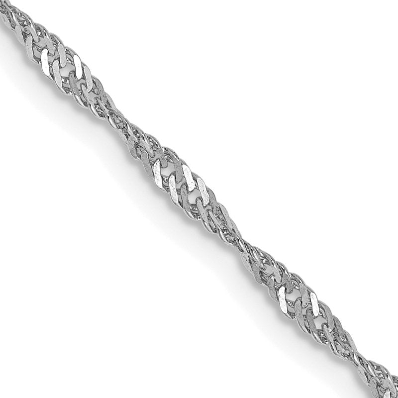 14K White Gold 10 inch 1.7mm Singapore with Lobster Clasp Anklet