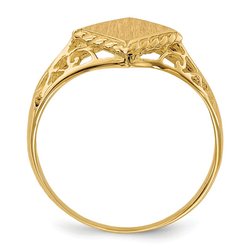 14k 8.5x8.0mm Open Back Signet Ring