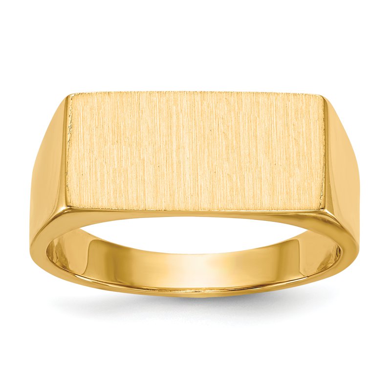 14k 16.5x8.0mm Closed Back Mens Signet Ring