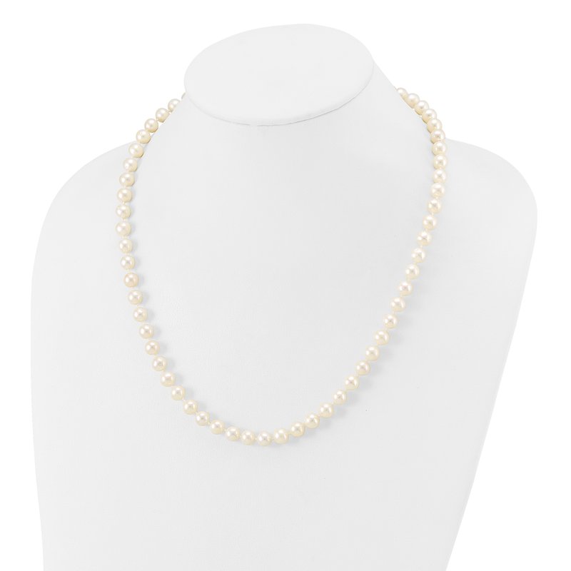 14k 7-8mm White Near-Round Freshwater Cultured Pearl 16 inch Necklace