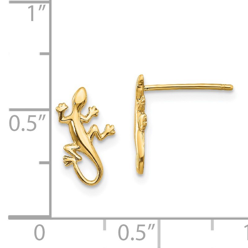 14k Polished Gecko Post Earrings