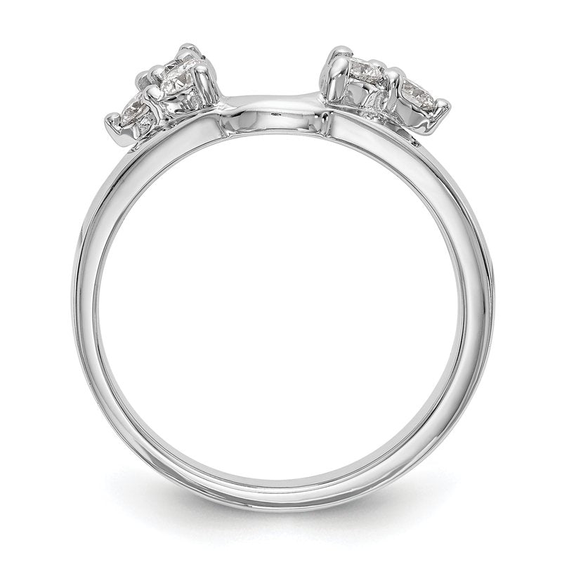 14K White Gold 3/8 carat Lab Grown Diamond VS+ F+ Complete Ring Wrap