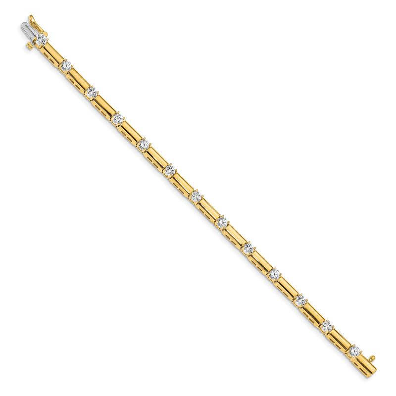 14k Complete 2.8 carat Round AAA Diamond Bar Link 7 inch Tennis Bracelet