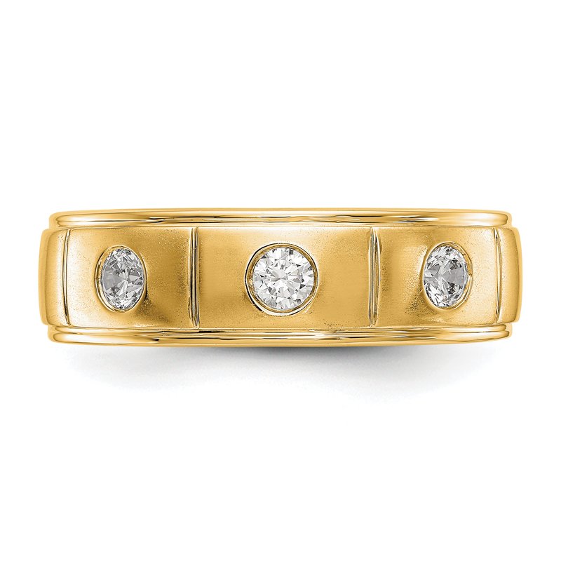 14K White Gold Men's 1/3 carat Lab Grown Diamond VS/SI  D E F  Band