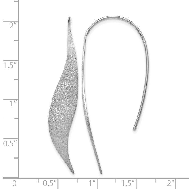 Sterling Silver Rhodium-plated Polished &amp; Brushed Earrings