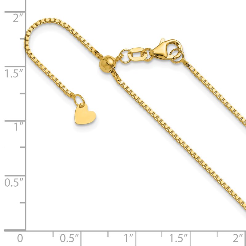 14K Polished Adjustable Box Chain Anklet