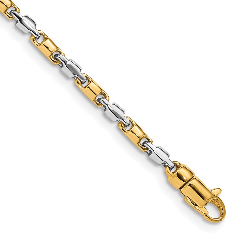 14K Two-tone 18 inch 2.5mm Hand Polished Fancy Link with Lobster Clasp Chain