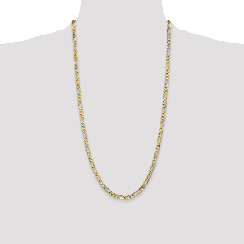 14K 26 inch 4.75mm Flat Figaro with Lobster Clasp Chain